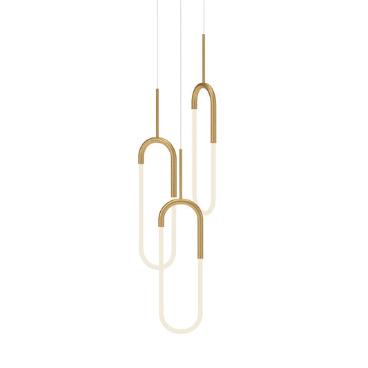 Kuzco Huron 3 Head LED Multi Pendant, Gold/Frosted Acrylic Diffuser - MP95103-BG