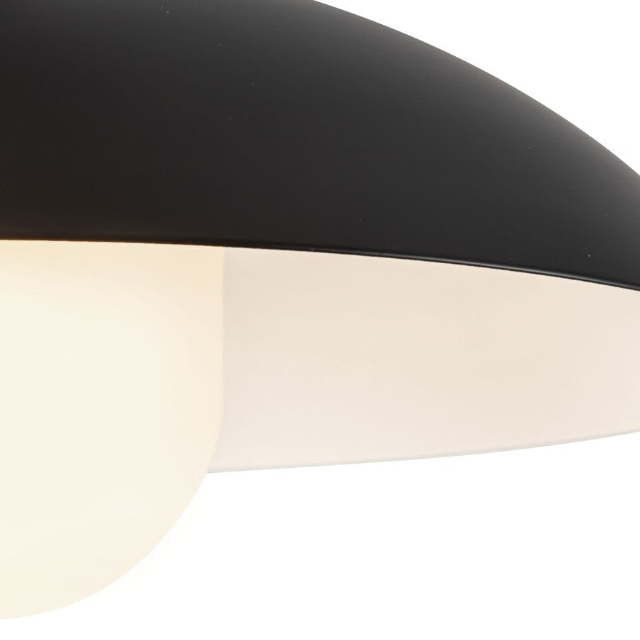 Kuzco Umbra 14" Black Pendant, Black/Opal Glass