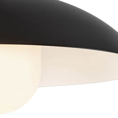Kuzco Umbra 14" Black Pendant, Black/Opal Glass