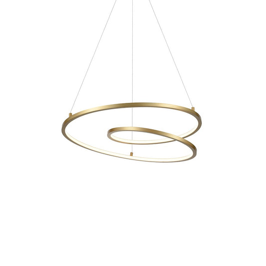 Kuzco Twist 19" LED Pendant, Antique Brass/White Acrylic Diffuser - PD11119-AN