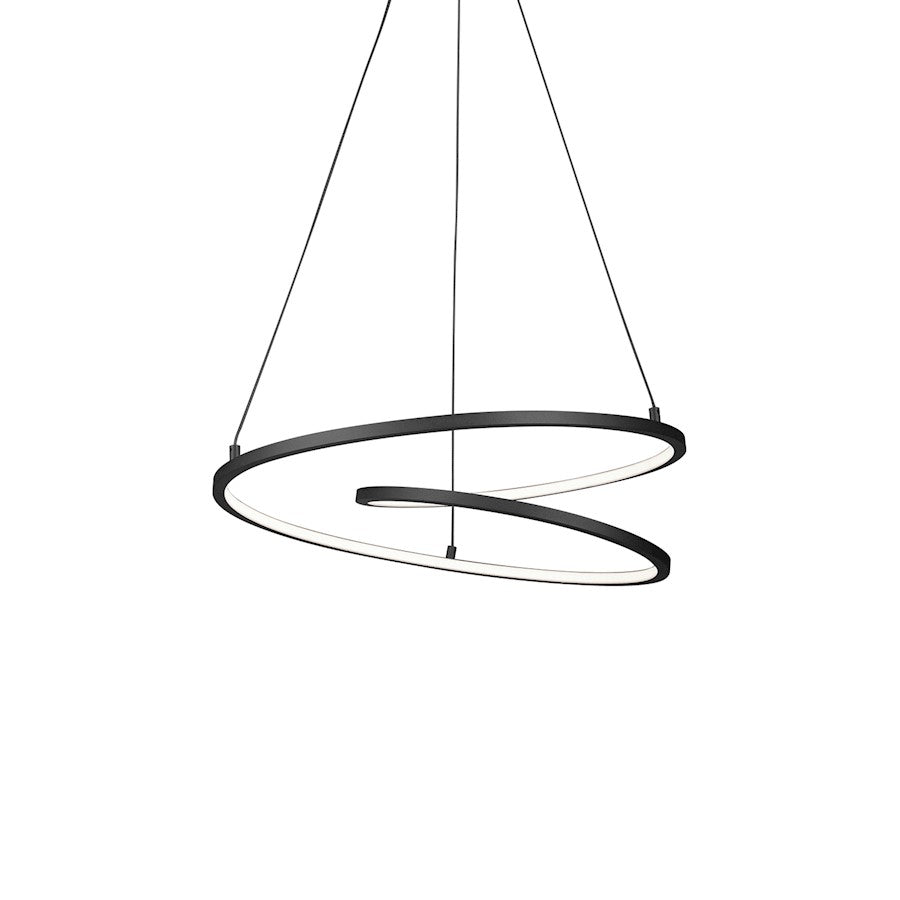 Kuzco Twist 19" LED Pendant, Black/White Acrylic Diffuser - PD11119-BK