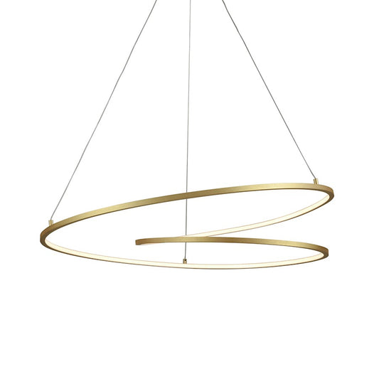 Kuzco Twist 32" LED Pendant, Antique Brass/White Acrylic Diffuser - PD11132-AN