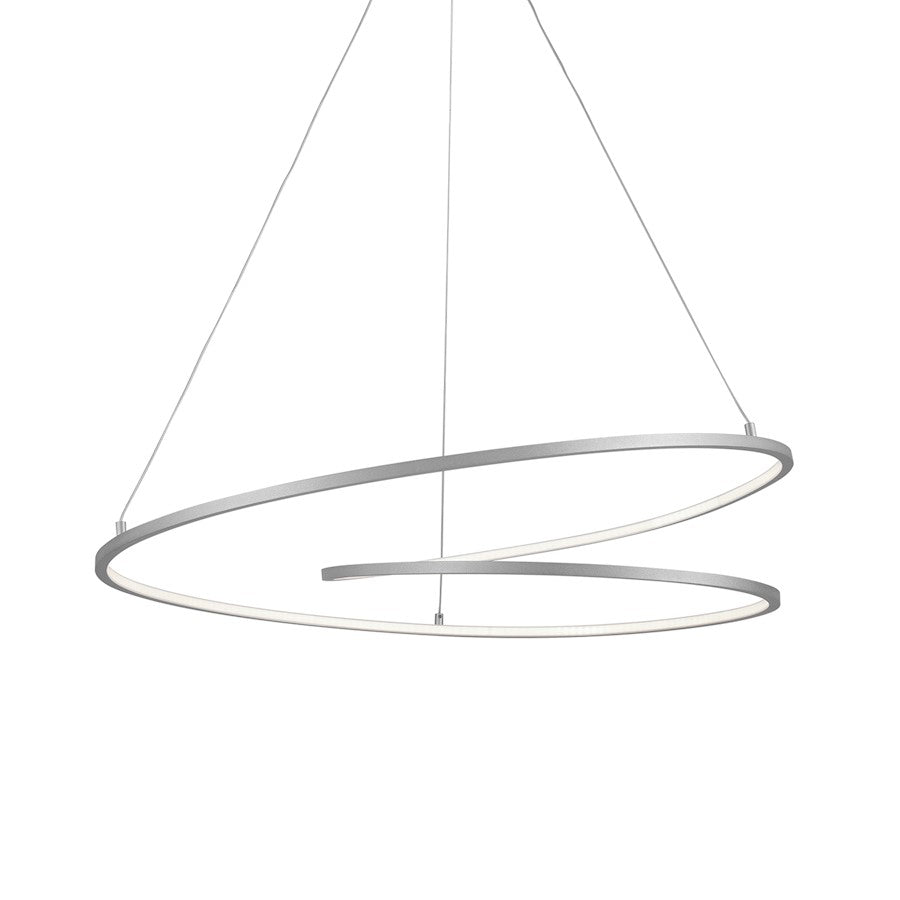 Kuzco Twist 32" LED Pendant, Antique Silver/White Acrylic Diffuser - PD11132-AS