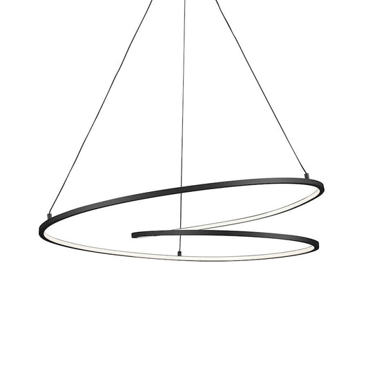 Kuzco Twist 32" LED Pendant, Black/White Acrylic Diffuser - PD11132-BK