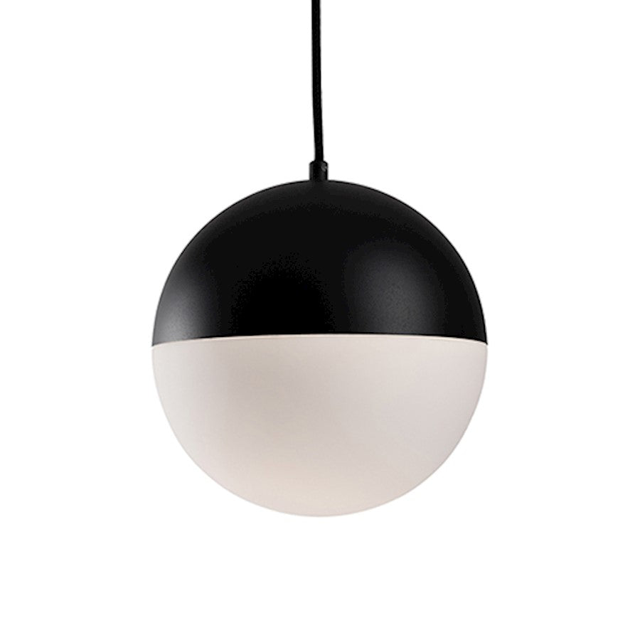 Kuzco Monae 10in 1-Light Pendant | Black Metal and Opal Glass | Kitchen Island & Dining Room | 2000lm 3000K 90CRI Dimmable | Model PD11710-BK-5CCT