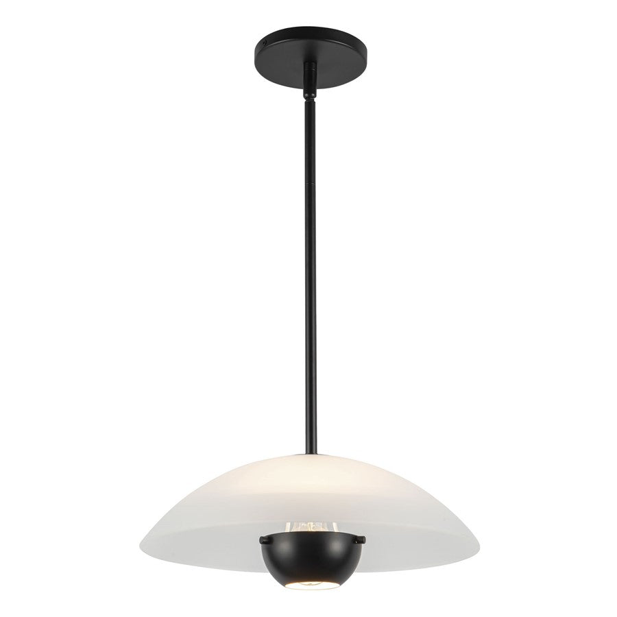 Kuzco Umbra 14" Blk Pendant, Opal Glass/Blk - PD11914-OP-BK