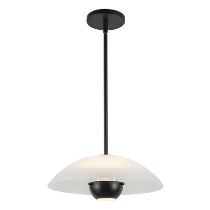Kuzco Umbra 14" Blk Pendant, Opal Glass/Blk - PD11914-OP-BK