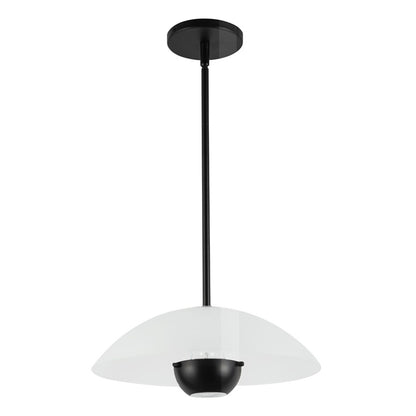 Kuzco Umbra 14" Black Pendant, Opal Glass/Blk