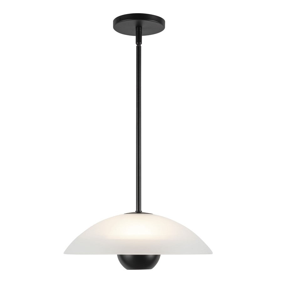 Kuzco Umbra 14" Black Pendant, Opal Glass/Blk