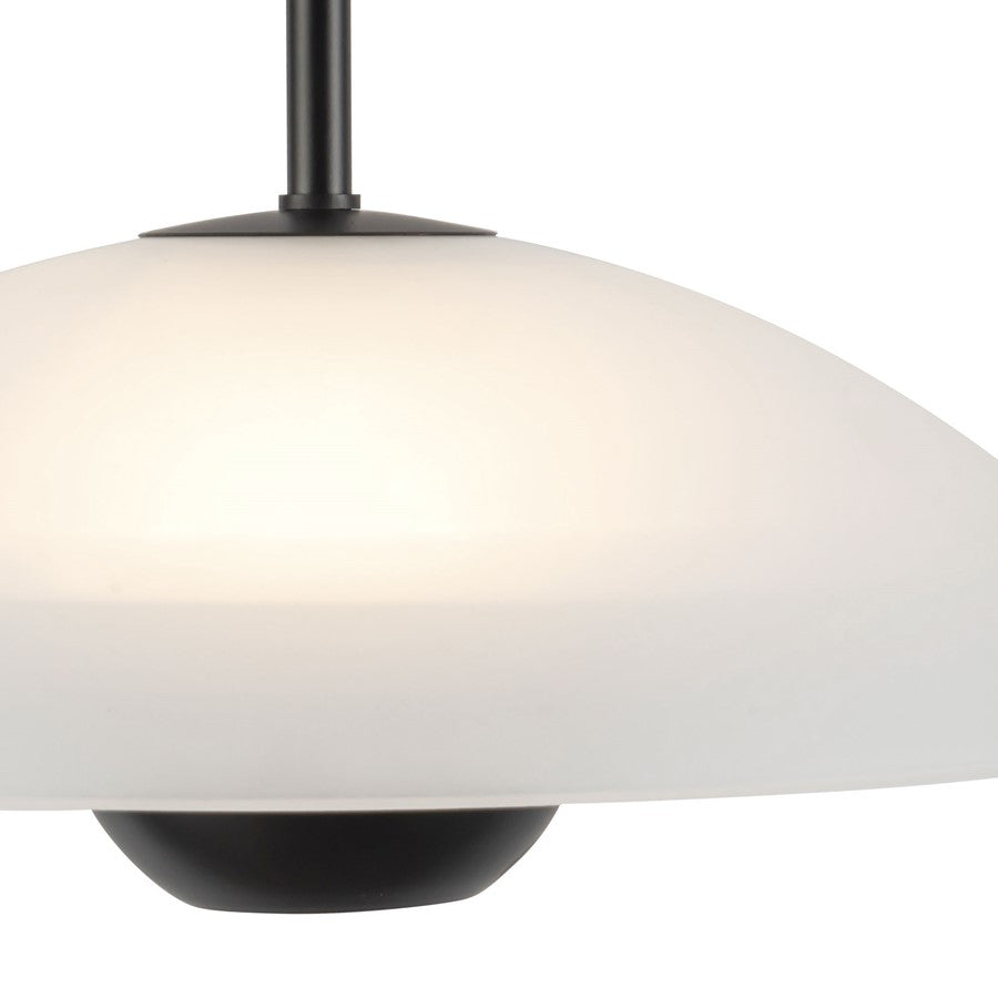 Kuzco Umbra 14" Black Pendant, Opal Glass/Blk