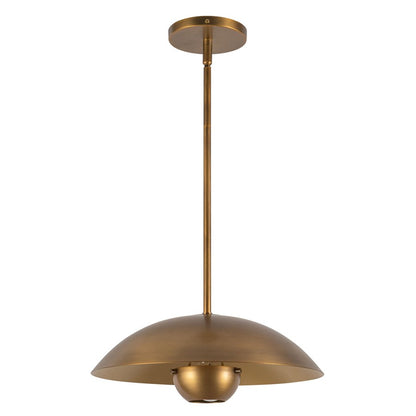 Kuzco Umbra 14" Brass Pendant, Vintage Brass