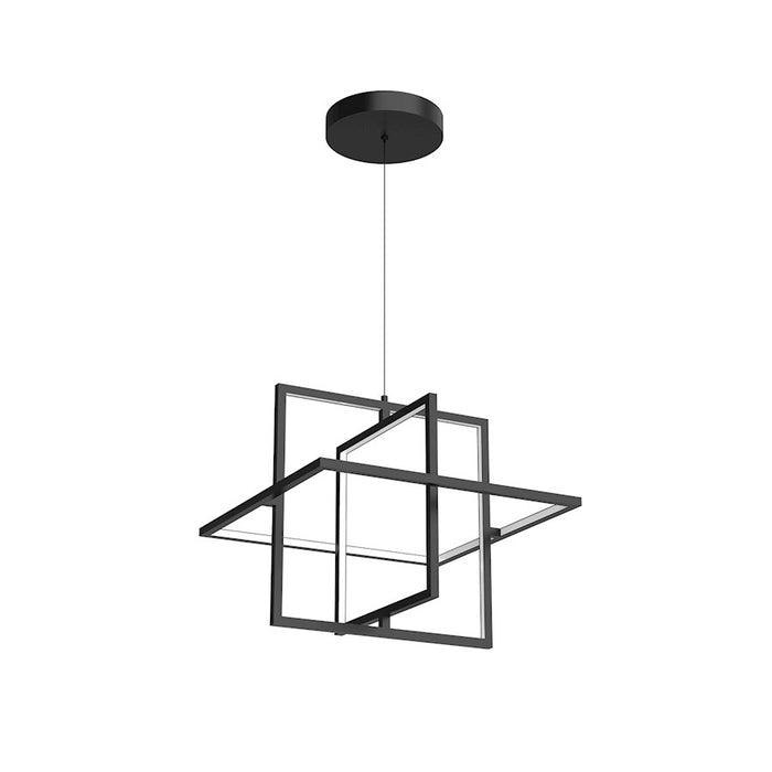 Kuzco Mondrian 20" LED Pendant, Black/Frosted Acrylic Diffuser - PD16320-BK
