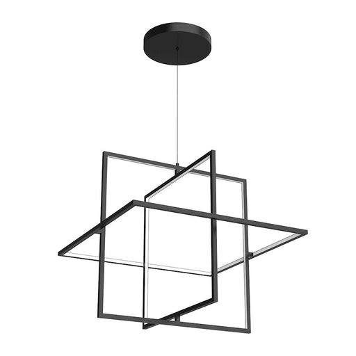 Kuzco Mondrian 28" LED Pendant, Black/Frosted Acrylic Diffuser - PD16328-BK