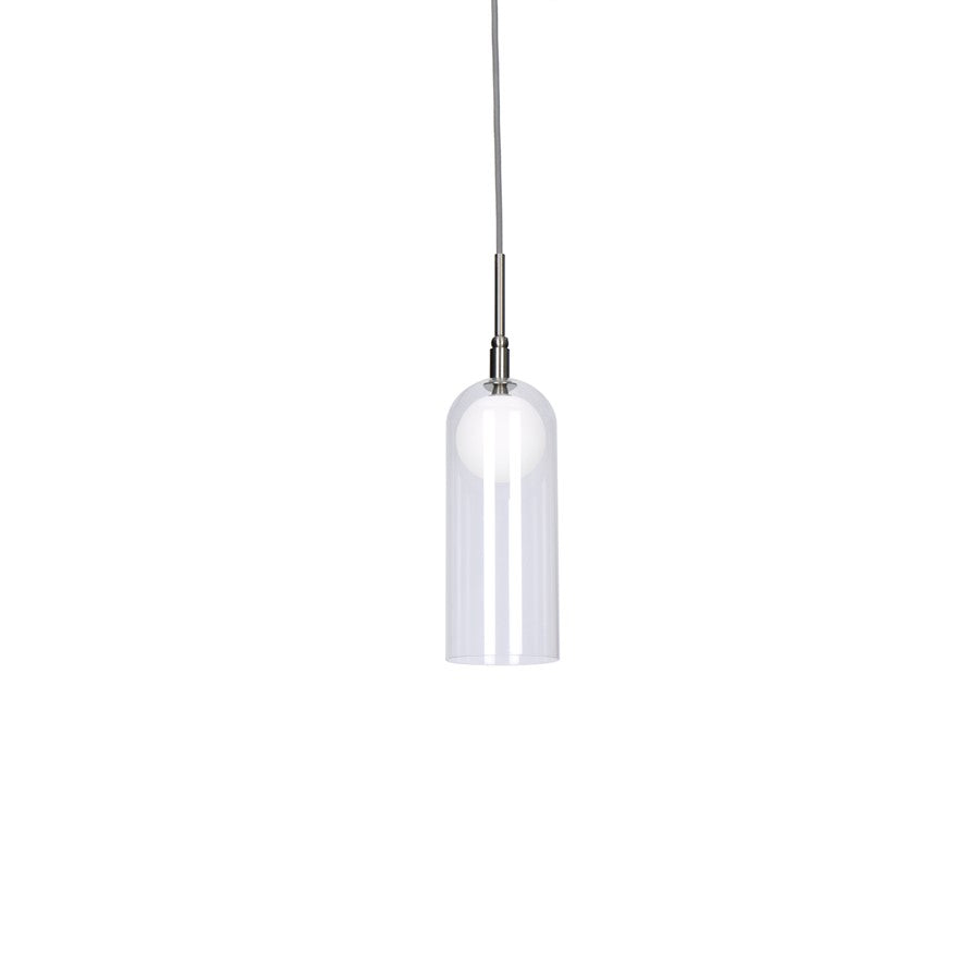 Kuzco Stylo 4" LED Pendant, Brushed Nickel/Frosted Glass