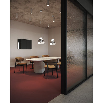 Kuzco Tetra 16in 1-Light Pendant | Chrome Steel and Frosted Acrylic | Kitchen Island & Dining Room | 11 x 16 x 14 in | Model PD20616-CH-UNV