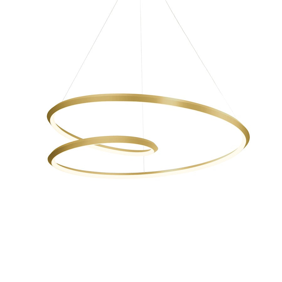 Kuzco Ampersand 32" LED Pendant, Gold/White Acrylic Diffuser - PD22332-BG