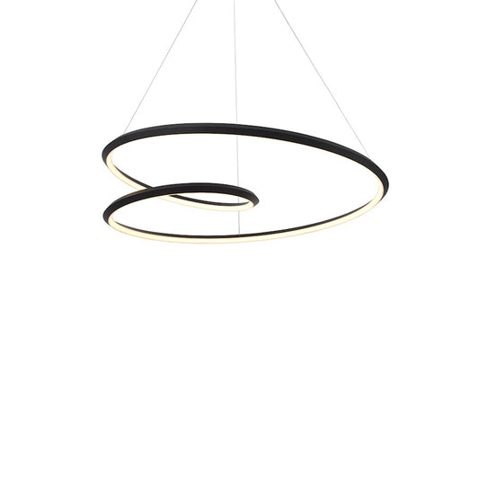 Kuzco Ampersand 32" LED Pendant, Black/White Acrylic Diffuser - PD22332-BK