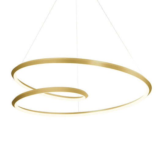 Kuzco Ampersand 39" LED Pendant, Gold/White Acrylic Diffuser - PD22339-BG