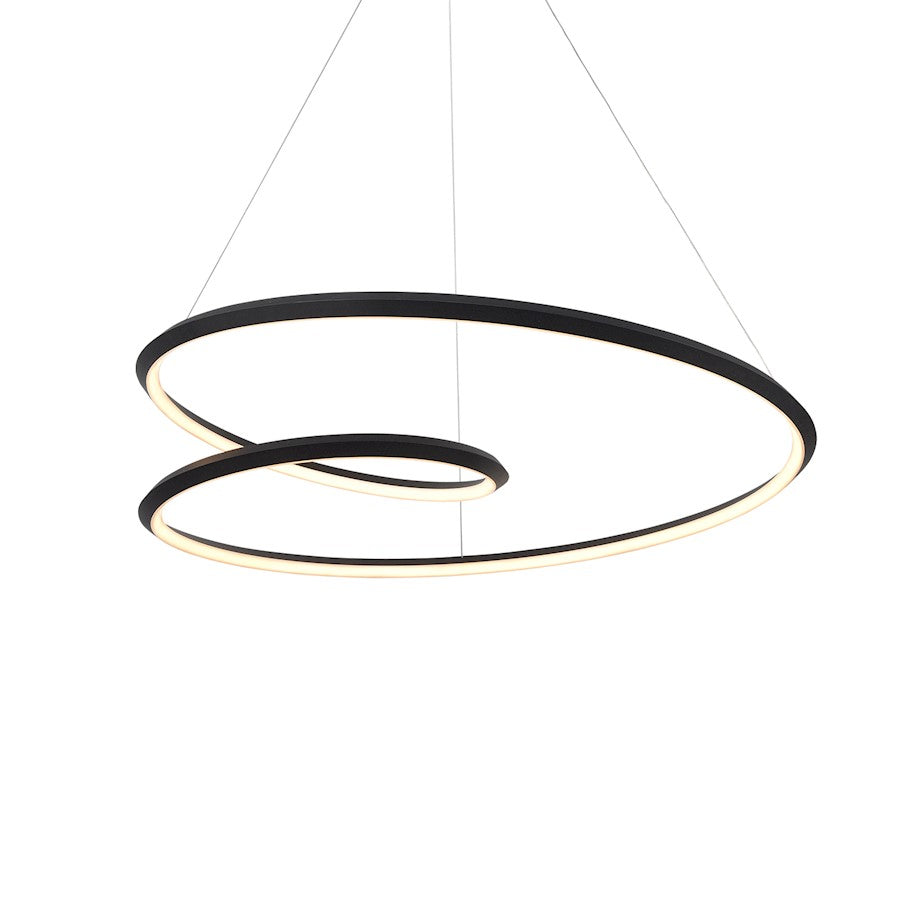 Kuzco Ampersand 39" LED Pendant, Black/White Acrylic Diffuser - PD22339-BK