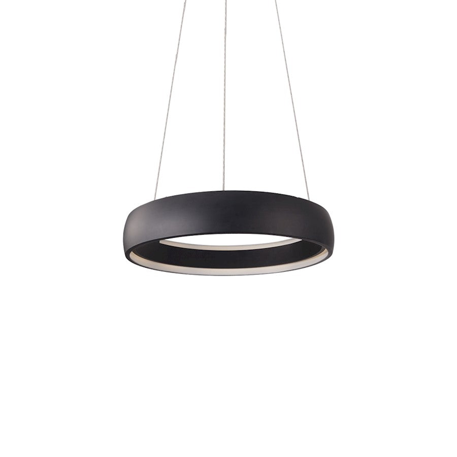 Kuzco Halo 23" LED Pendant, Black/White Acrylic Diffuser - PD22723-BK