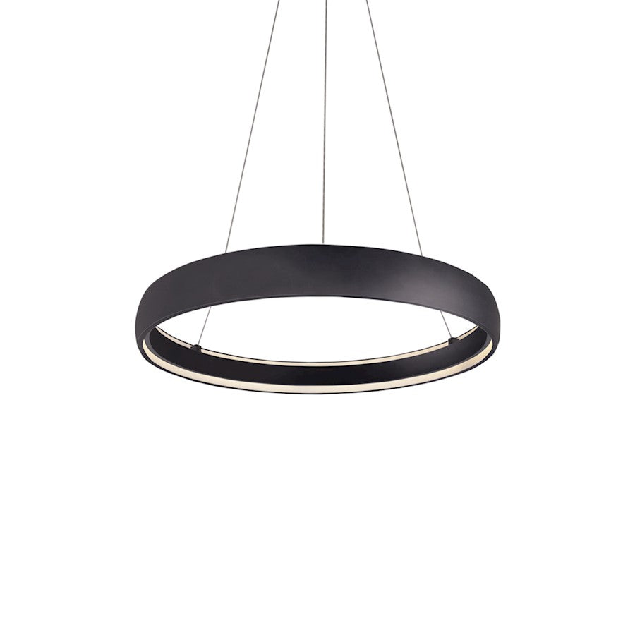 Kuzco Halo 35" LED Pendant, Black/White Acrylic Diffuser - PD22735-BK