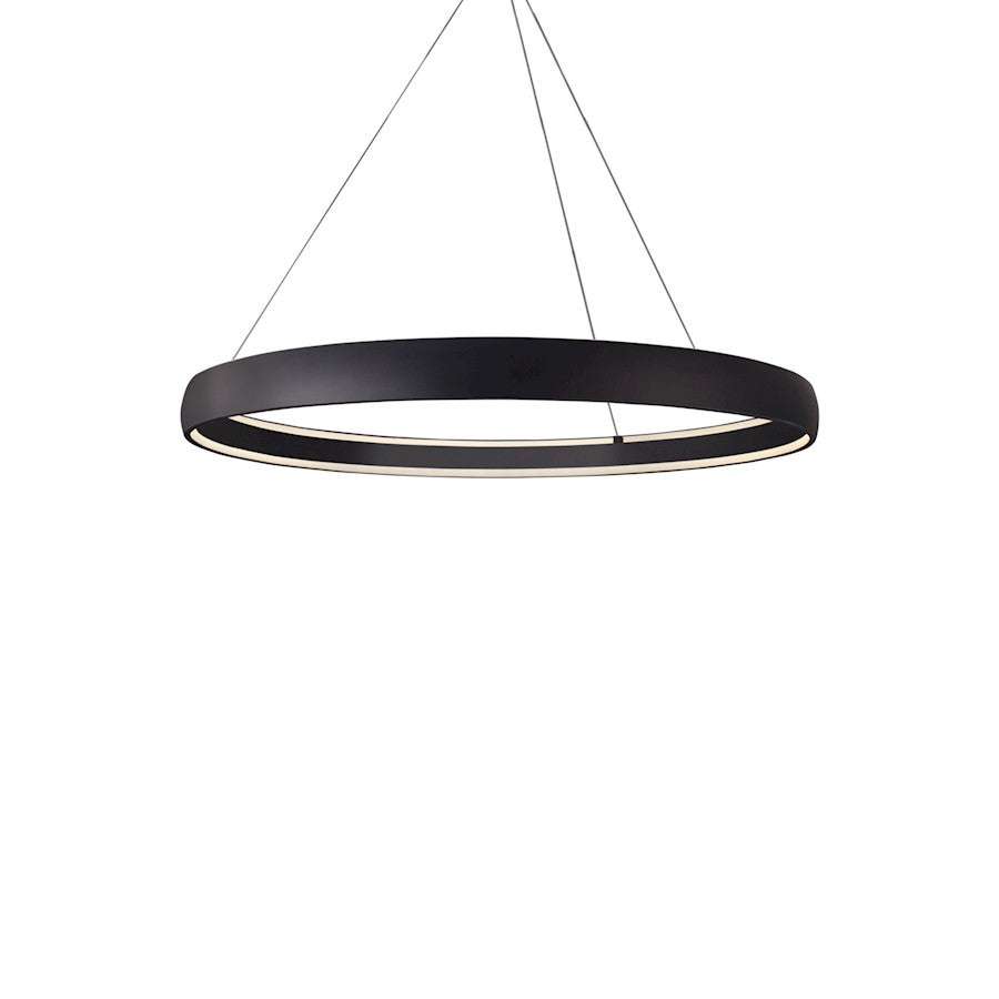 Kuzco Halo 53" LED Pendant, Black/White Acrylic Diffuser - PD22753-BK