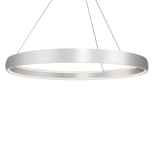 Kuzco Halo 72" LED Pendant, Brushed Silver/White Acrylic Diffuser - PD22772-BS