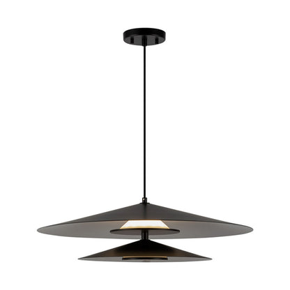 Kuzco Cruz 24in LED Pendant | Black/White Metal and Frosted Acrylic Diffuser | Dining Room & Kitchen Island | 2600lm 3000K | Model PD22907-BK-WH