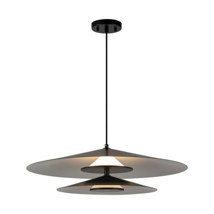Kuzco Cruz 24in LED Pendant | Black/White Metal and Frosted Acrylic Diffuser | Dining Room & Kitchen Island | 2600lm 3000K | Model PD22907-BK-WH