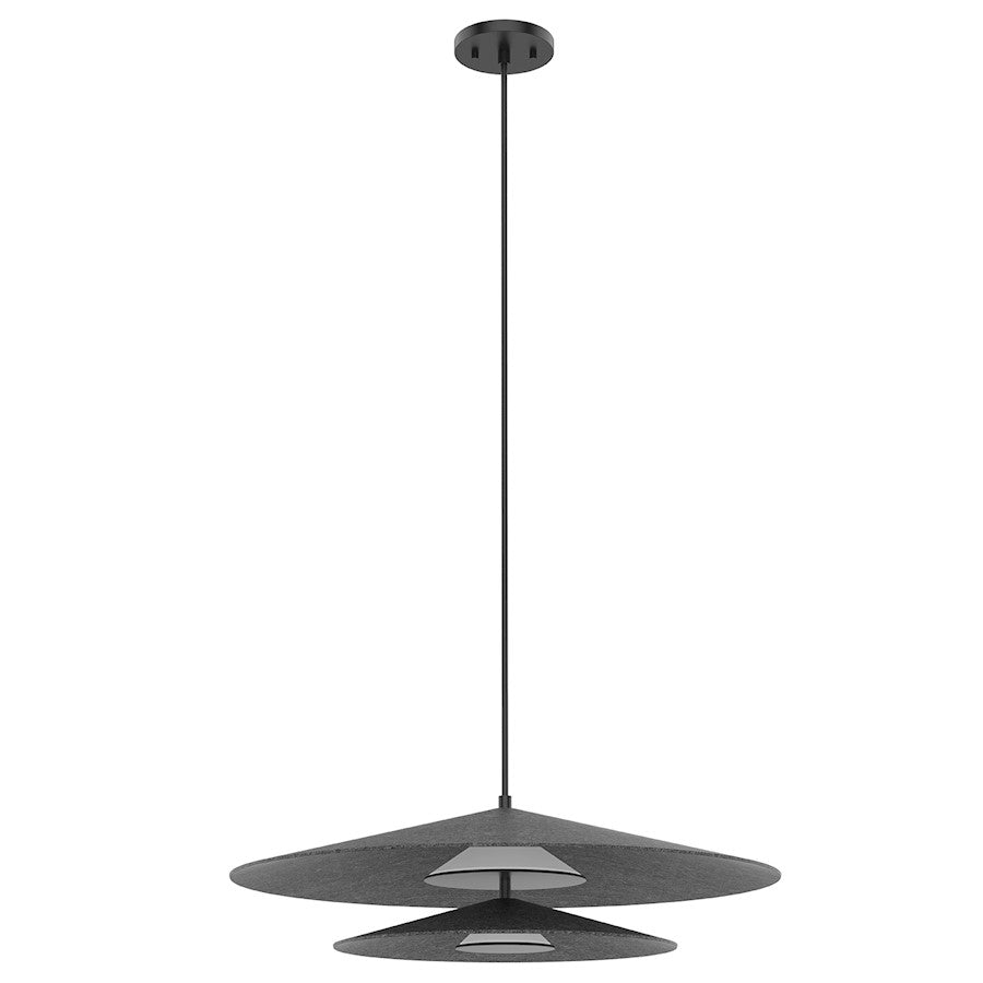 Kuzco Cruz 24" 34W LED Pendant, Felt, Gray/Frosted Acrylic Diffuser - PD22907-GY