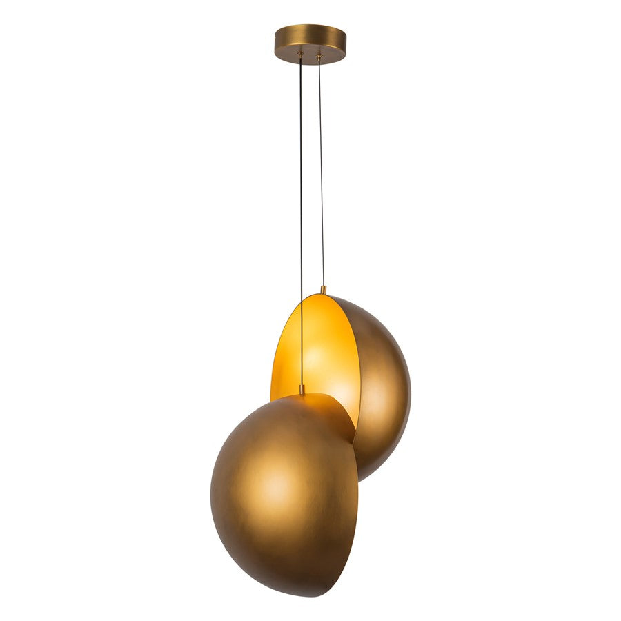 Kuzco Void 24" Vintage Brass Dimmable LED Pendant, Vintage Brass