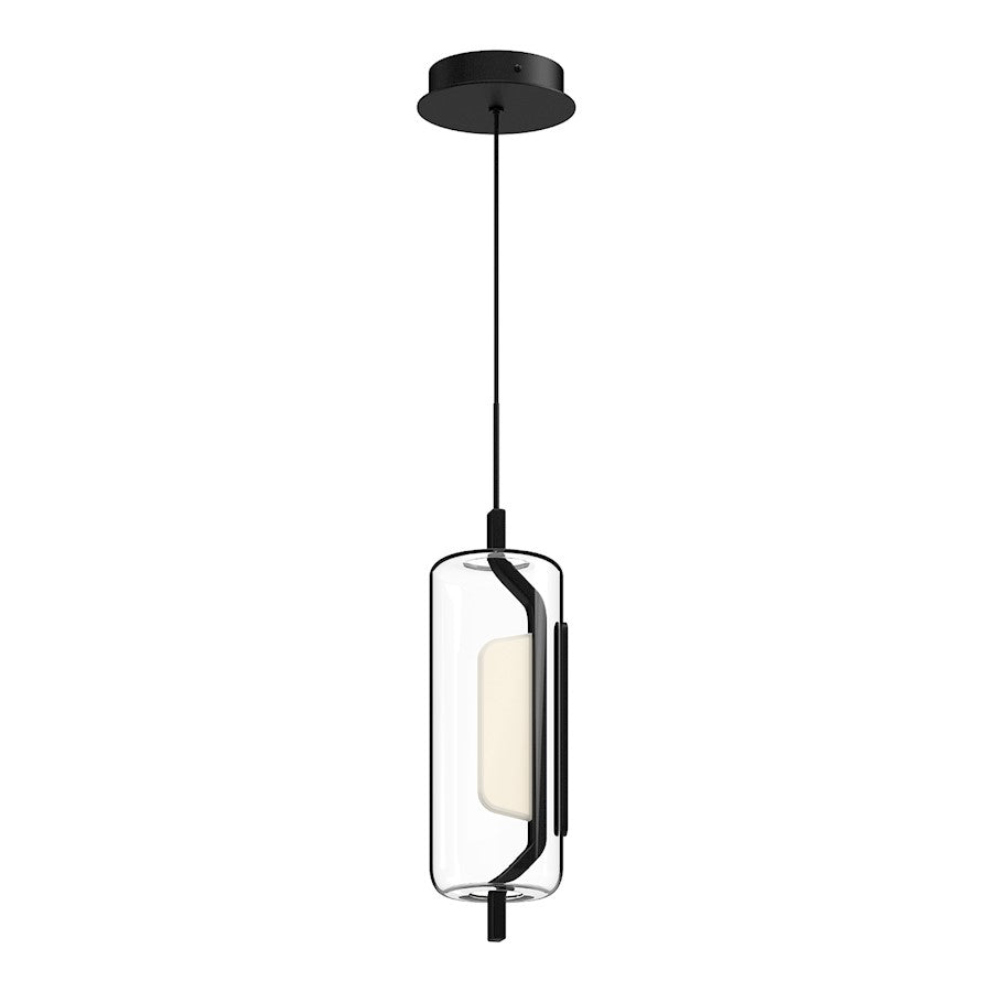 Kuzco Hilo 5" LED Pendant, Black/Clear (exterior)/White (interior) - PD28515-BK