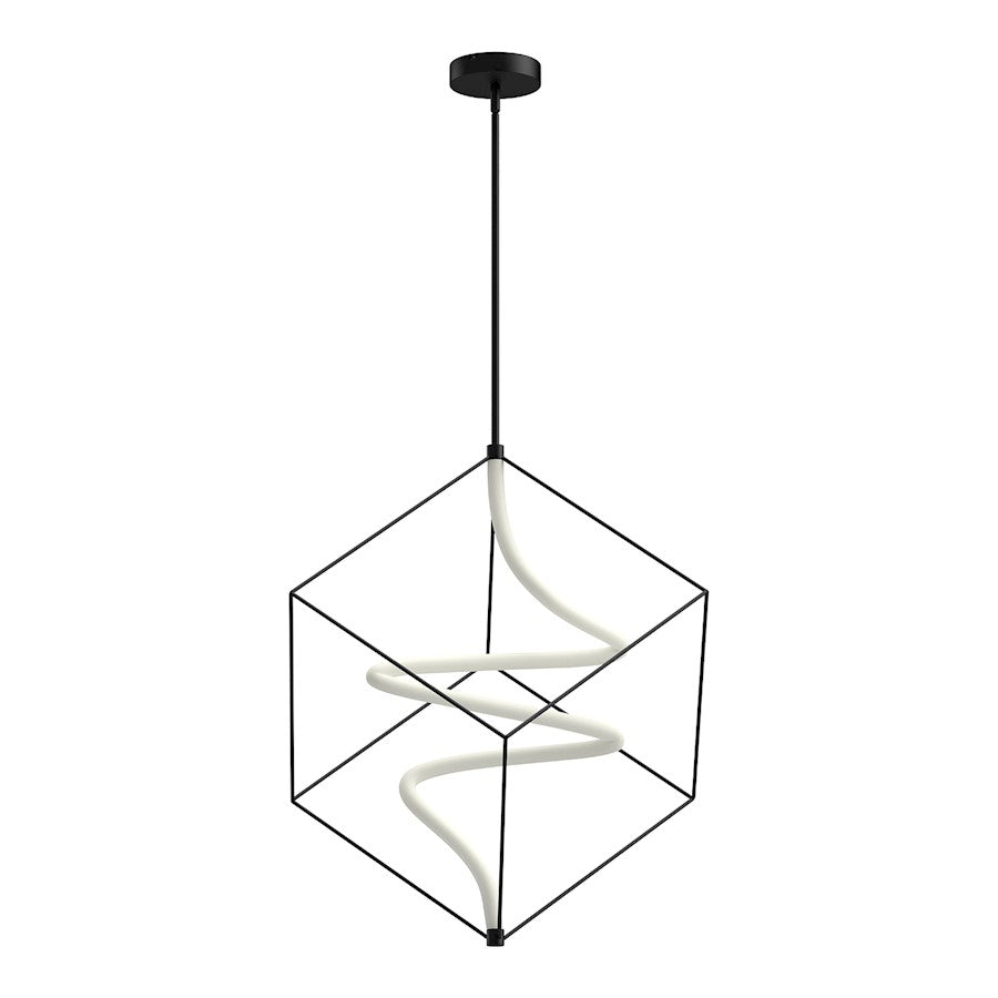 Kuzco Script 26" LED Pendant, Black/Frosted Acrylic - PD29226-BK