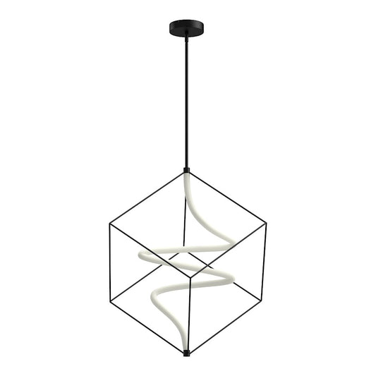 Kuzco Script 26" LED Pendant, Black/Frosted Acrylic - PD29226-BK