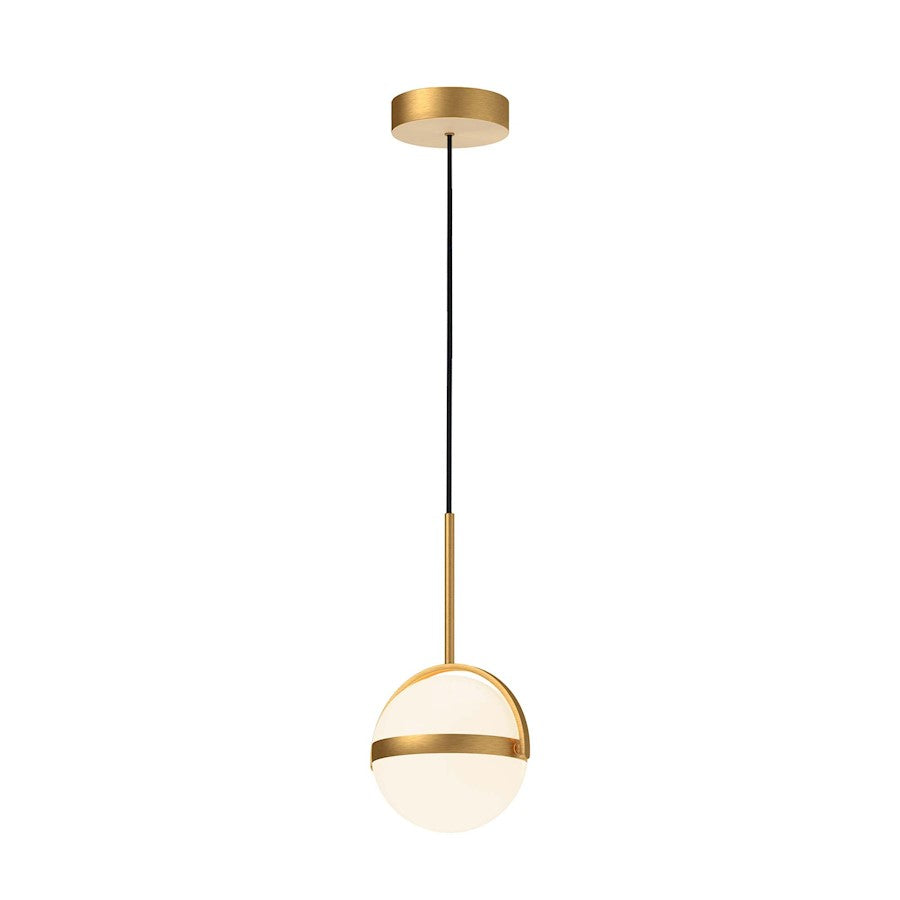 Alora Globo 7" LED Pendant, Brushed Gold/Frosted Acrylic - PD301001BG