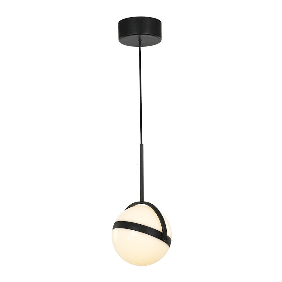 Alora Globo 7" LED Pendant, Matte Black/Frosted Acrylic - PD301001MB