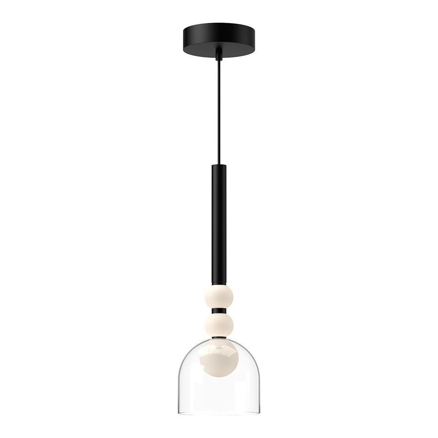 Kuzco Rise 6"LED Pendant, Black/Clear - PD30505-BK-CL-UNV