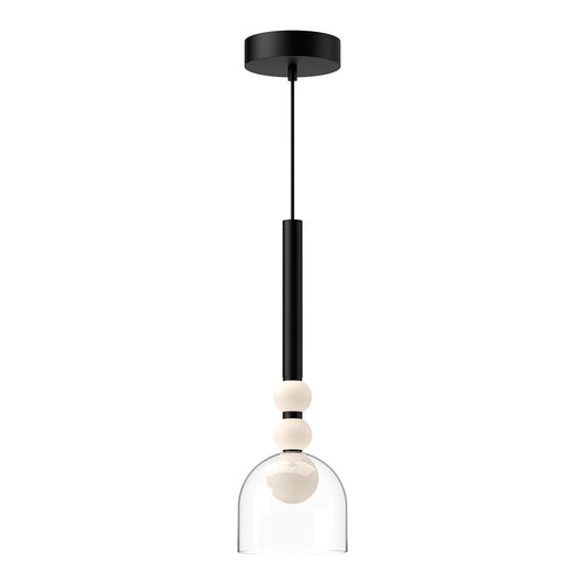 Kuzco Rise 6"LED Pendant, Black/Clear - PD30505-BK-CL-UNV
