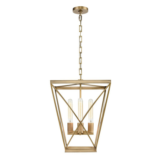 Alora Lattice 4 Light Pendant, Vintage Brass - PD309616VB