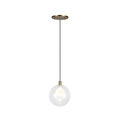 Kuzco Bolla 6in 1-Light Pendant | Modern Brushed Gold Steel and Clear Glass | Kitchen Island & Dining Room | 5.5 x 5.5 x 6 in | Model PD3106-BG