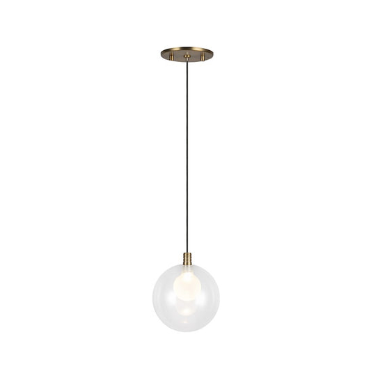 Kuzco Bolla 6in 1-Light Pendant | Modern Brushed Gold Steel and Clear Glass | Kitchen Island & Dining Room | 5.5 x 5.5 x 6 in | Model PD3106-BG