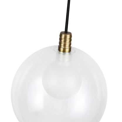 Kuzco Bolla 6in 1-Light Pendant | Modern Brushed Gold Steel and Clear Glass | Kitchen Island & Dining Room | 5.5 x 5.5 x 6 in | Model PD3106-BG