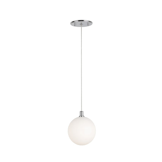 Kuzco Bolla 6in 1-Light Pendant | Industrial Opal Glass and Clear Glass Steel | Kitchen Island & Dining Room | 5.5 x 5.5 x 6 in | Model PD3106-OP