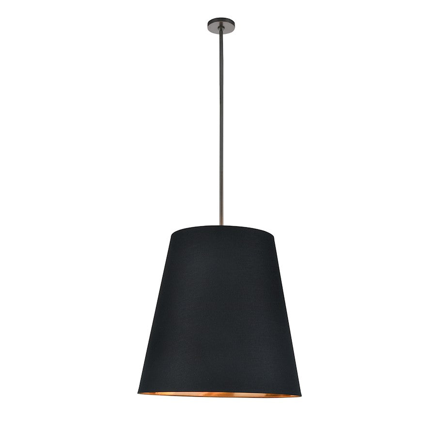 Alora Calor 3Lt 25" Pendant, Black Linen/Gold Parchment/Bronze - PD311025UBBG