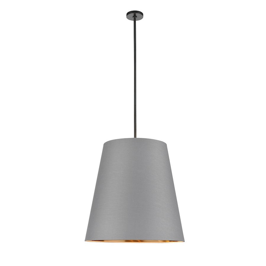 Alora Calor 3 Light 25" Pendant, Gray Linen/Gold Parchment/Bronze - PD311025UBGG