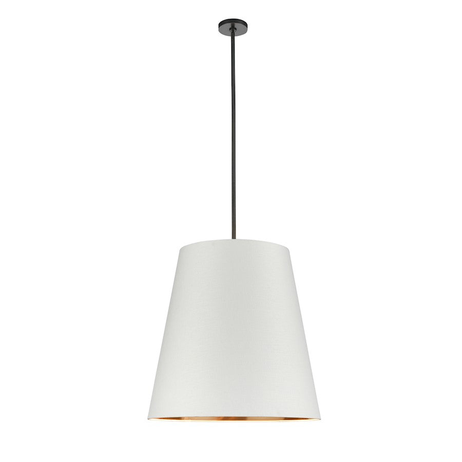 Alora Calor 3Lt 25" Pendant, Bronze/White Linen/Gold Parchment - PD311025UBWG