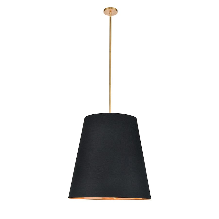 Alora Calor 3 Light 25" Pendant, Black Linen/Gold Parchment/Brass - PD311025VBBG