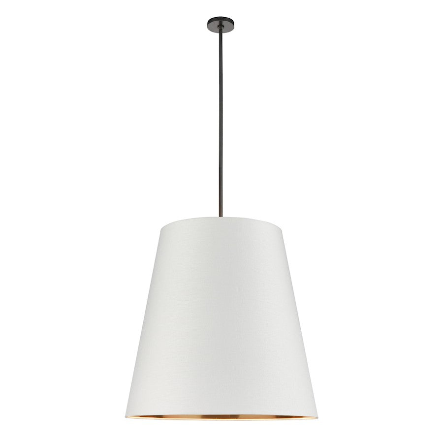 Alora Calor 3Lt 30" Pendant, Bronze/White Linen/Gold Parchment - PD311030UBWG