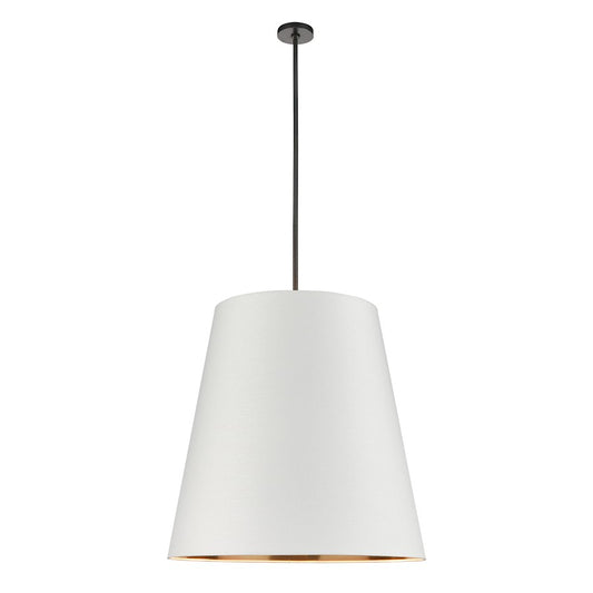 Alora Calor 3Lt 30" Pendant, Bronze/White Linen/Gold Parchment - PD311030UBWG