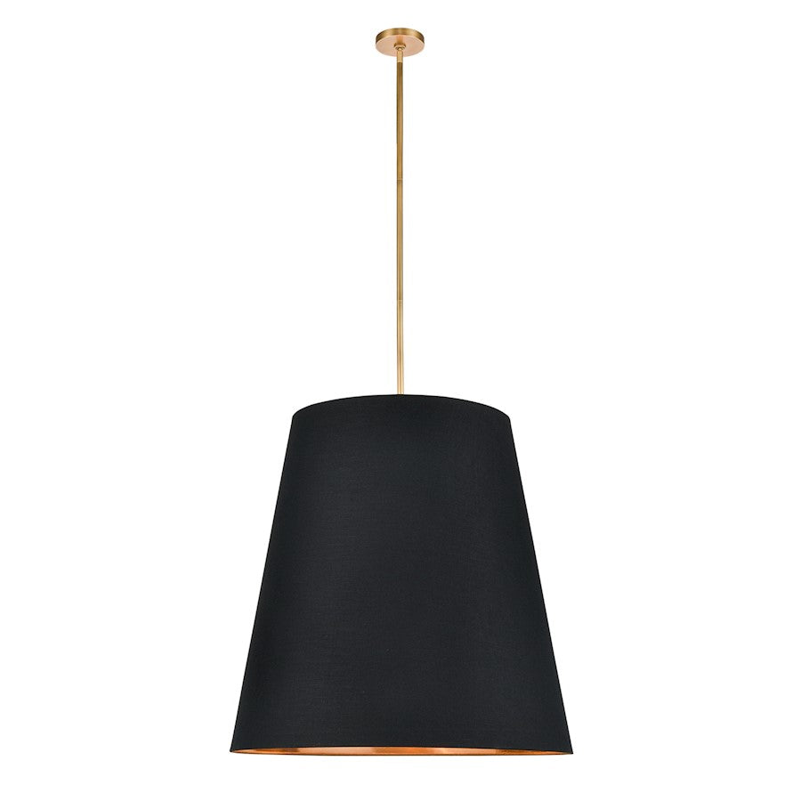 Alora Calor 3 Light 30" Pendant, Black Linen/Gold Parchment/Brass - PD311030VBBG